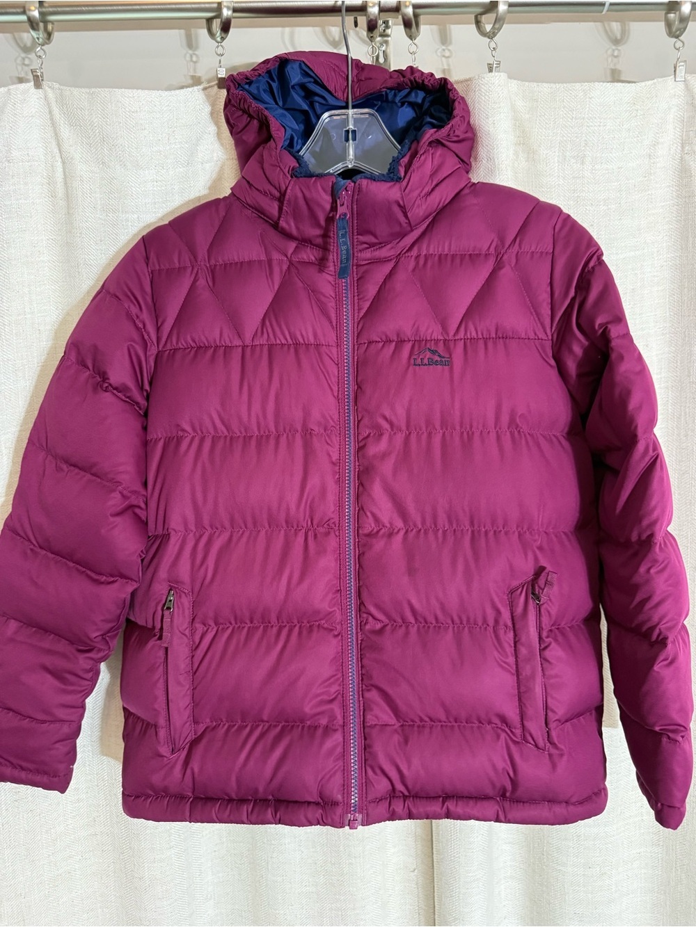 LL Bean Kids' Insulated Hooded Jacket - Berry